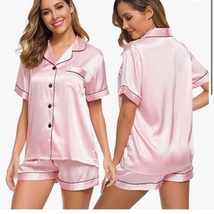 SWOMOG Silk Two-Piece Pajama Set
